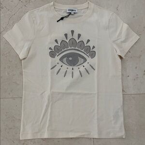 Kenzo Beige Tee with Eye Graphic size Small S